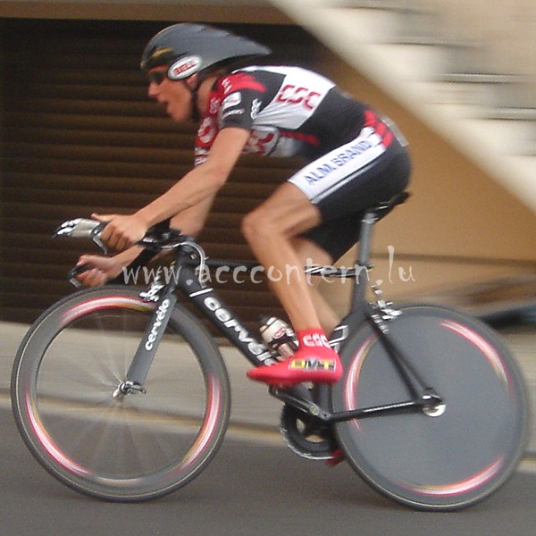 Andy Schleck w�hrend des Zeitfahrens der Nationalen Meisterschaften 2005